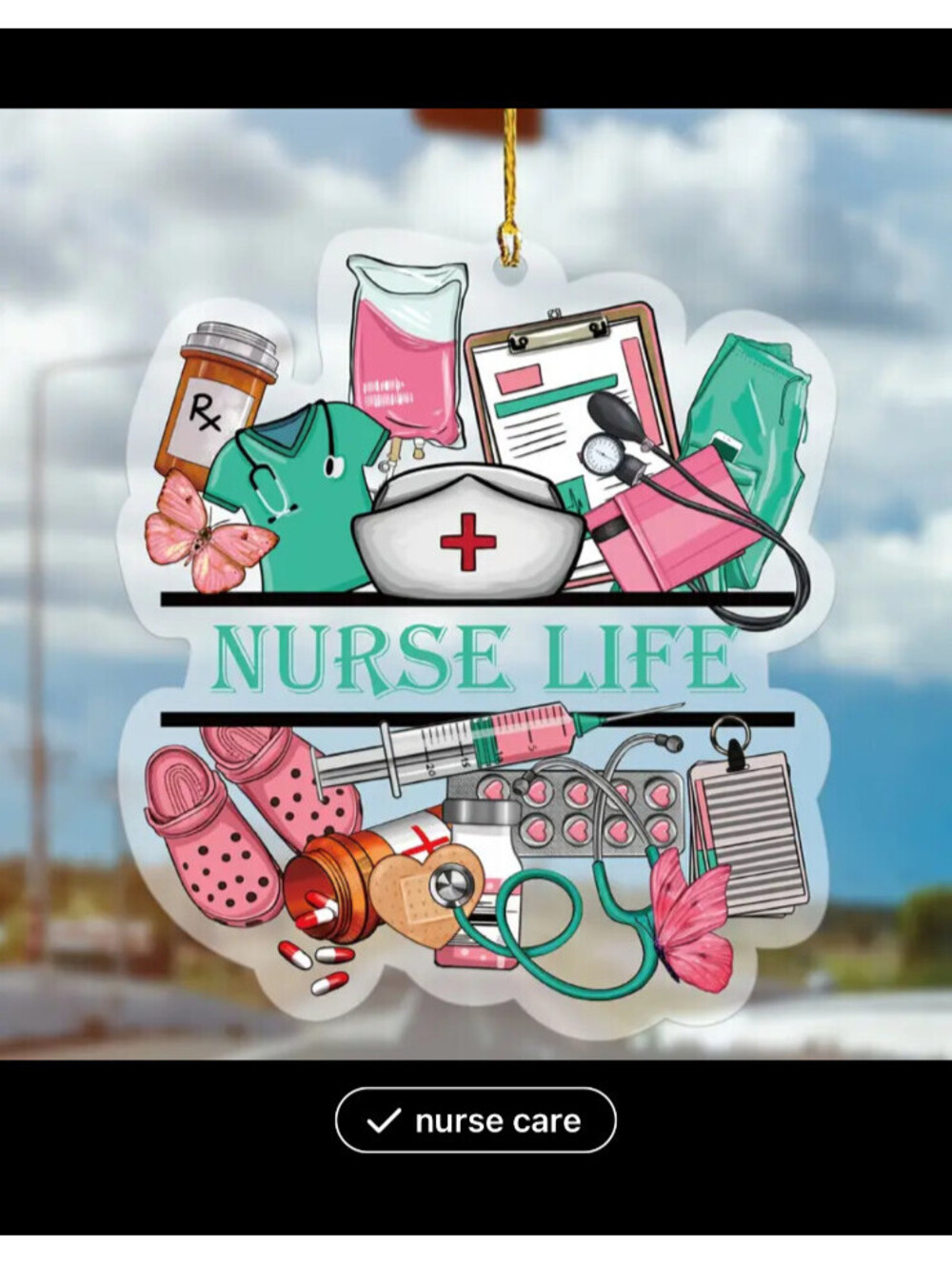Nurses Gift Box with Raspberry Dark Chocolate, Pink Rose Box - Picture 6 of 11